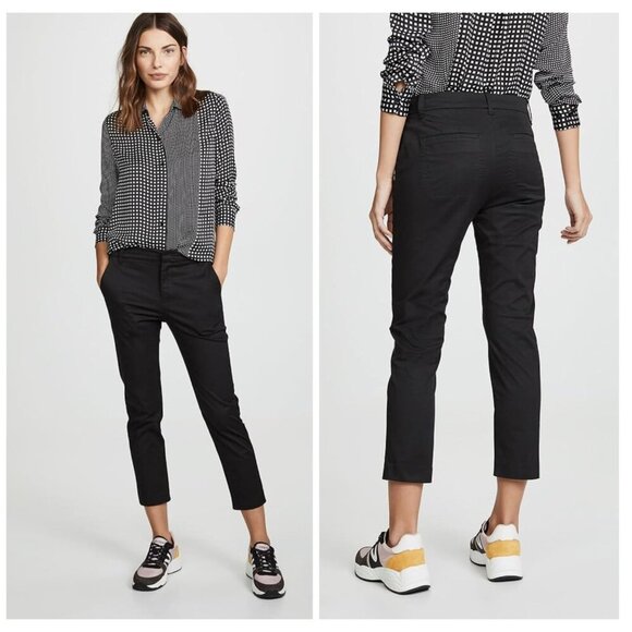 VINCE Coin Pocket Chino Pants in Black Pockets Wardrobe Essential Womens SZ 8 - Picture 1 of 8